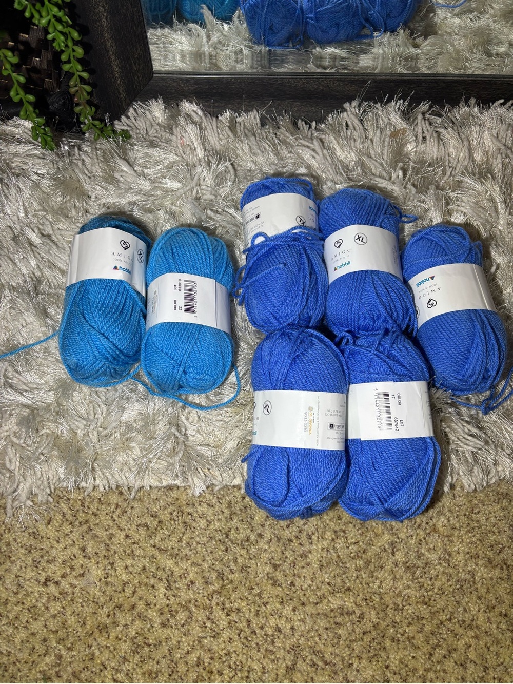 🌼3/$30🌼Hobbii Amigo Blue Acrylic Yarn Bundle